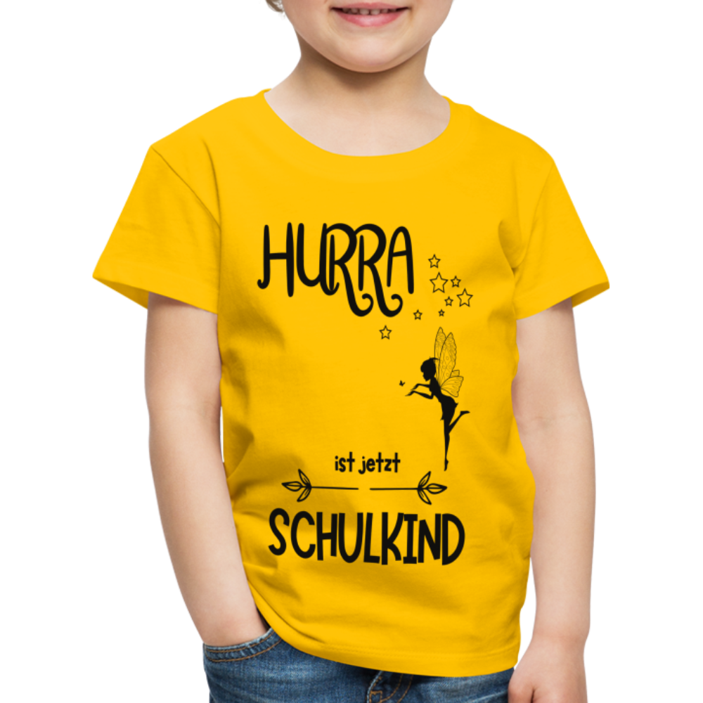 Kinder T-Shirt personalisierbar zum Schulanfang - Fee - Sonnengelb