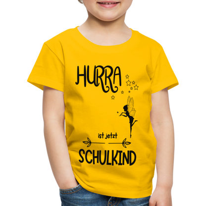 Kinder T-Shirt personalisierbar zum Schulanfang - Fee - Sonnengelb