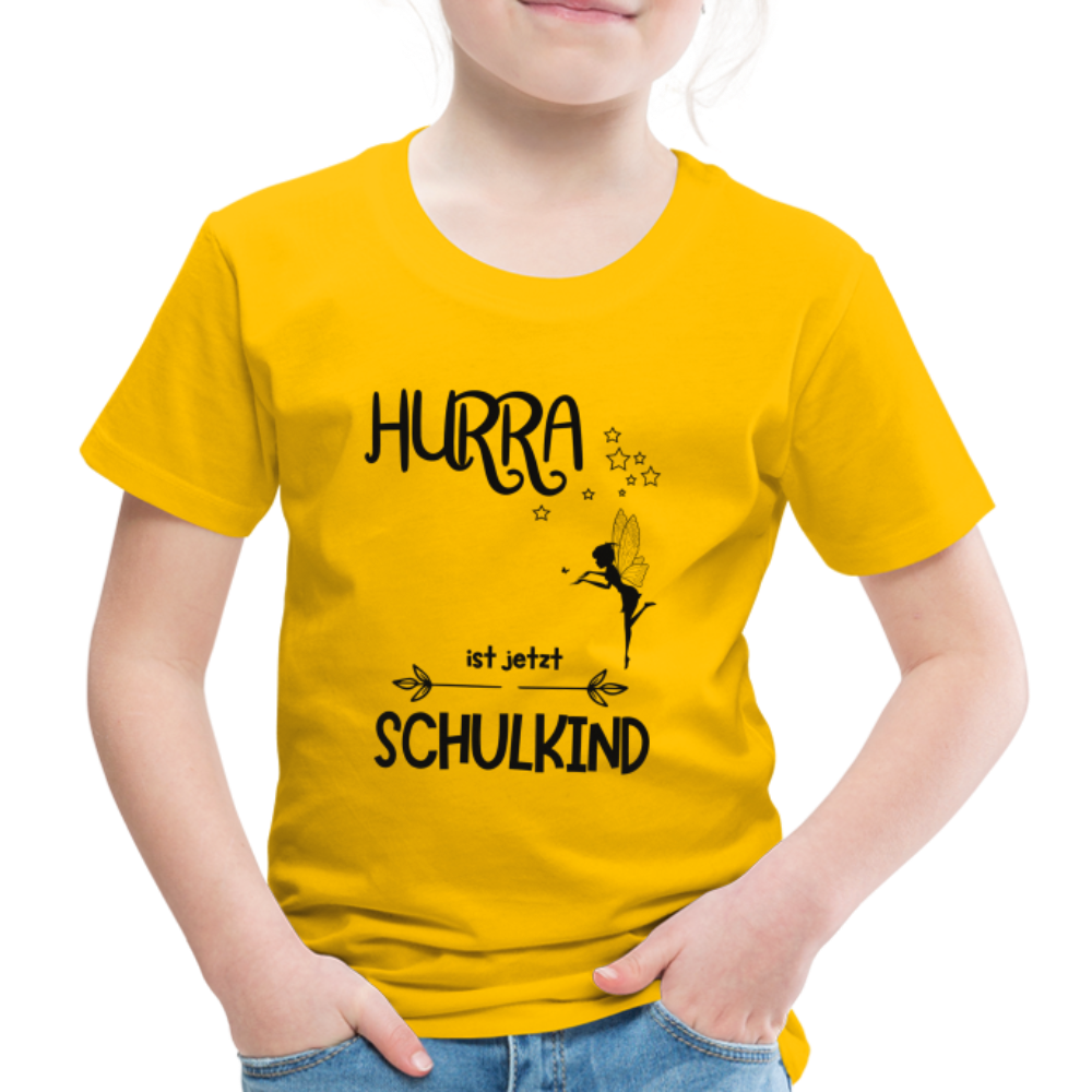 Kinder T-Shirt personalisierbar zum Schulanfang - Fee - Sonnengelb