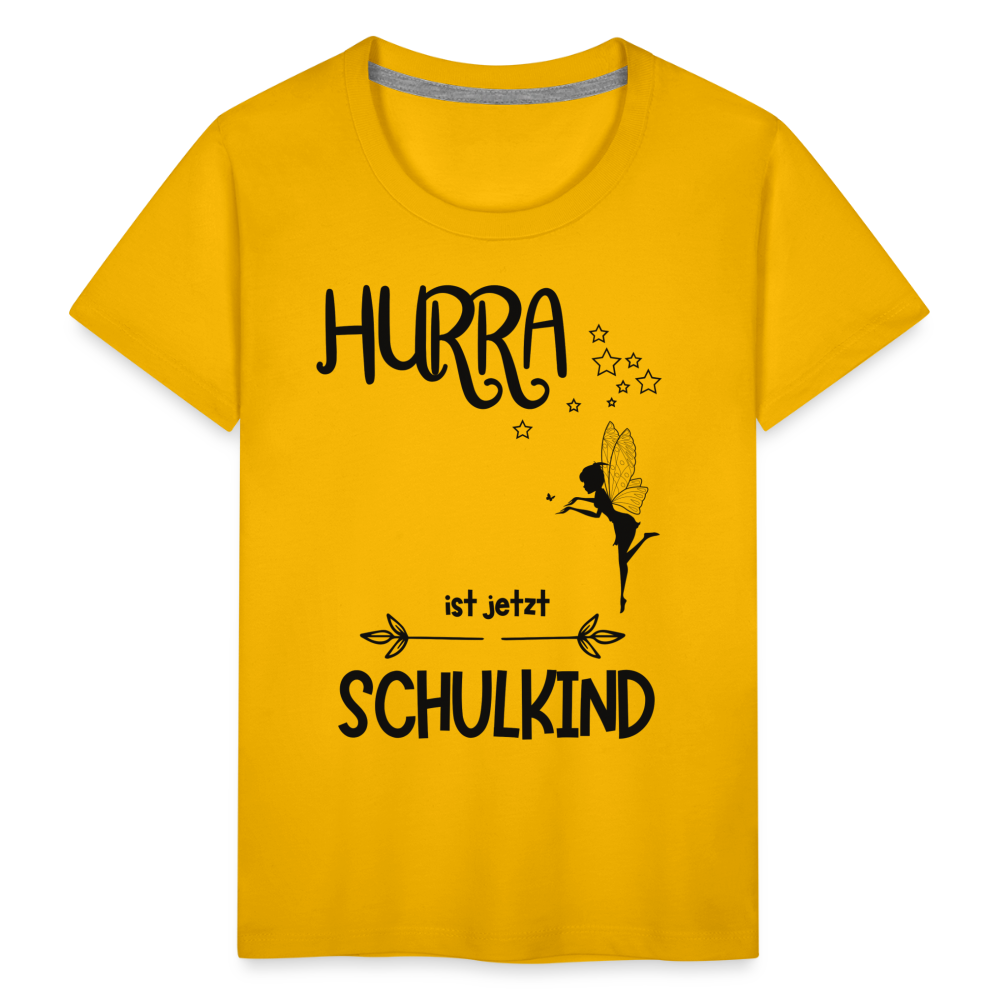 Kinder T-Shirt personalisierbar zum Schulanfang - Fee - Sonnengelb