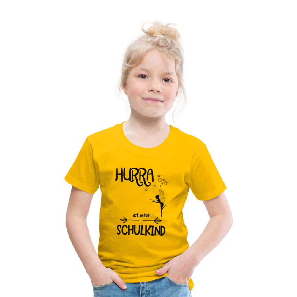 Kinder T-Shirt personalisierbar zum Schulanfang - Fee - Sonnengelb