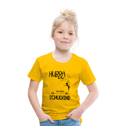 Kinder T-Shirt personalisierbar zum Schulanfang - Fee - Sonnengelb