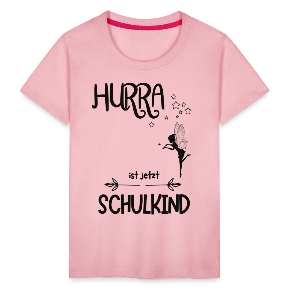 Kinder T-Shirt personalisierbar zum Schulanfang - Fee - Hellrosa