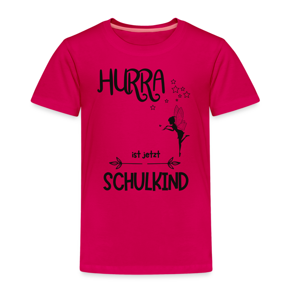 Kinder T-Shirt personalisierbar zum Schulanfang - Fee - dunkles Pink