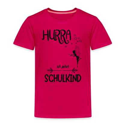 Kinder T-Shirt personalisierbar zum Schulanfang - Fee - dunkles Pink