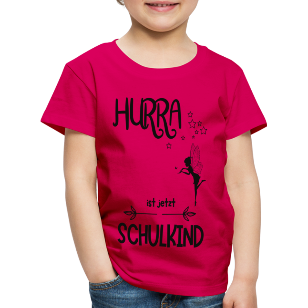 Kinder T-Shirt personalisierbar zum Schulanfang - Fee - dunkles Pink