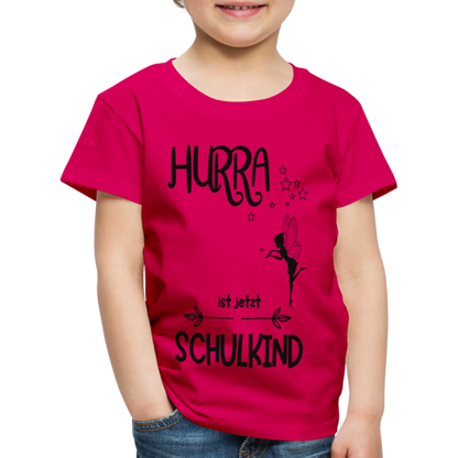 Kinder T-Shirt personalisierbar zum Schulanfang - Fee - dunkles Pink