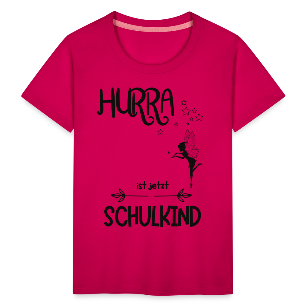 Kinder T-Shirt personalisierbar zum Schulanfang - Fee - dunkles Pink