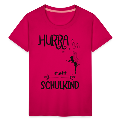 Kinder T-Shirt personalisierbar zum Schulanfang - Fee - dunkles Pink