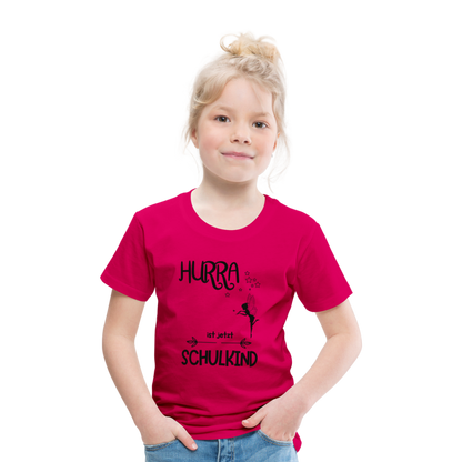 Kinder T-Shirt personalisierbar zum Schulanfang - Fee - dunkles Pink