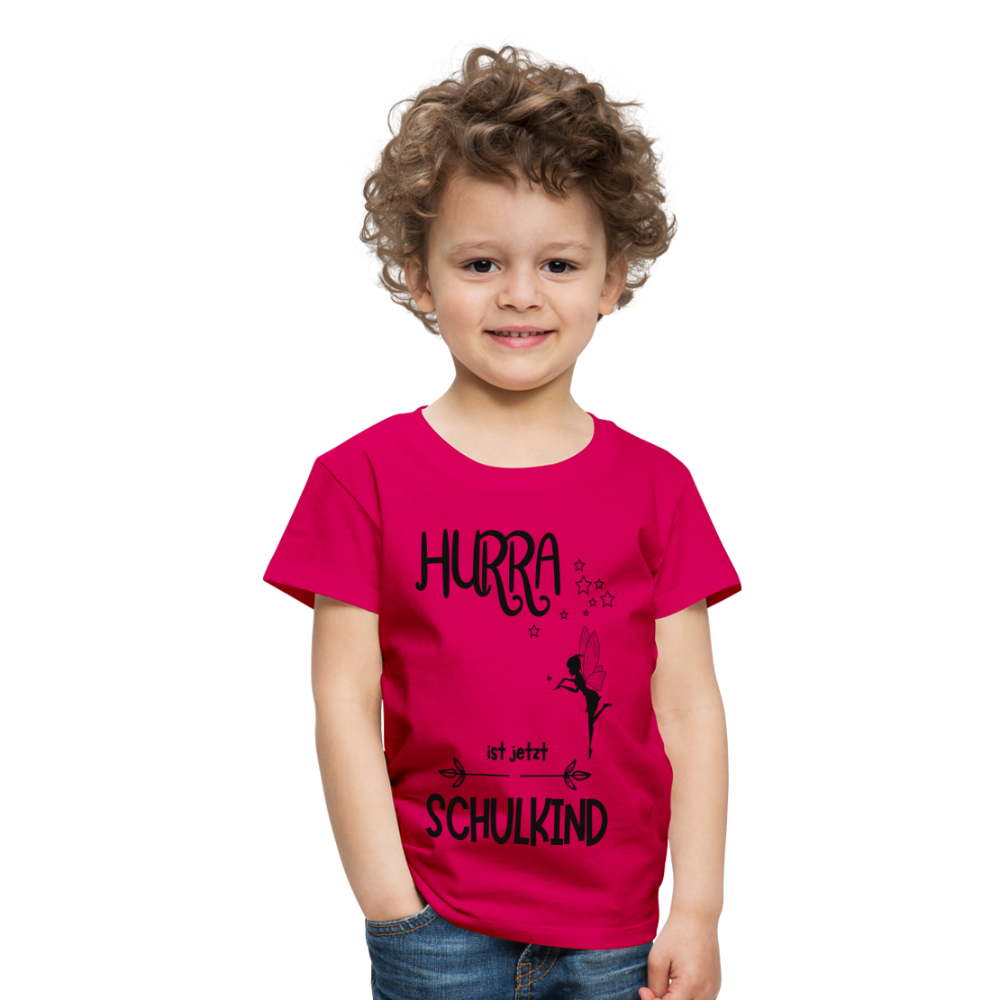 Kinder T-Shirt personalisierbar zum Schulanfang - Fee - dunkles Pink