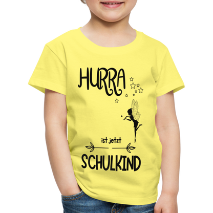 Kinder T-Shirt personalisierbar zum Schulanfang - Fee - Gelb