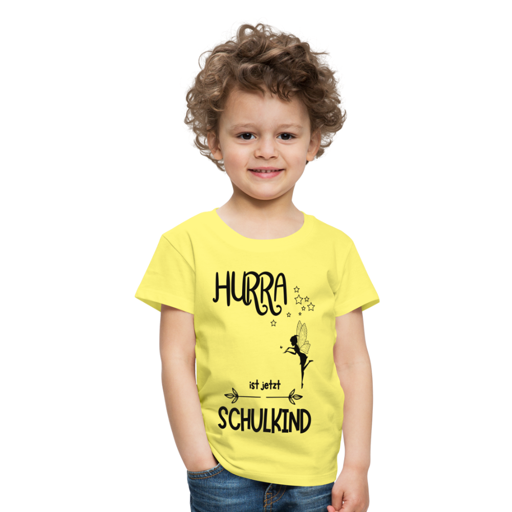 Kinder T-Shirt personalisierbar zum Schulanfang - Fee - Gelb