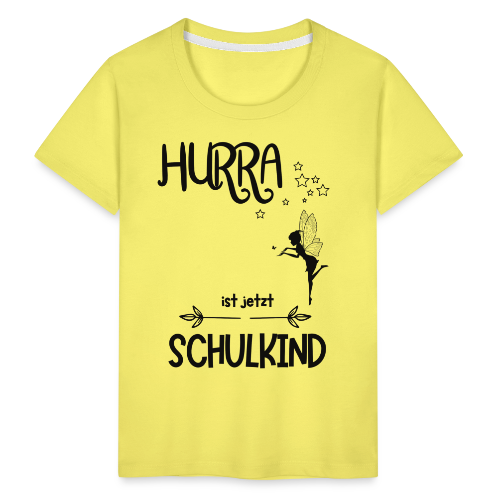 Kinder T-Shirt personalisierbar zum Schulanfang - Fee - Gelb