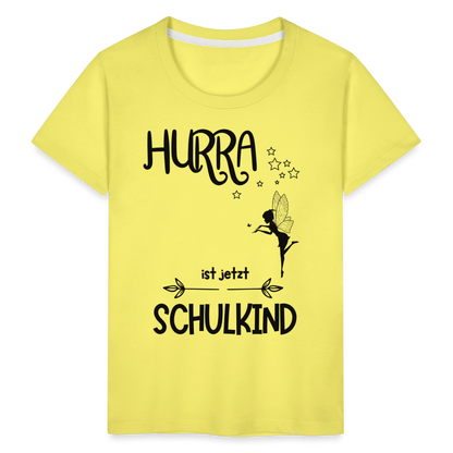 Kinder T-Shirt personalisierbar zum Schulanfang - Fee - Gelb