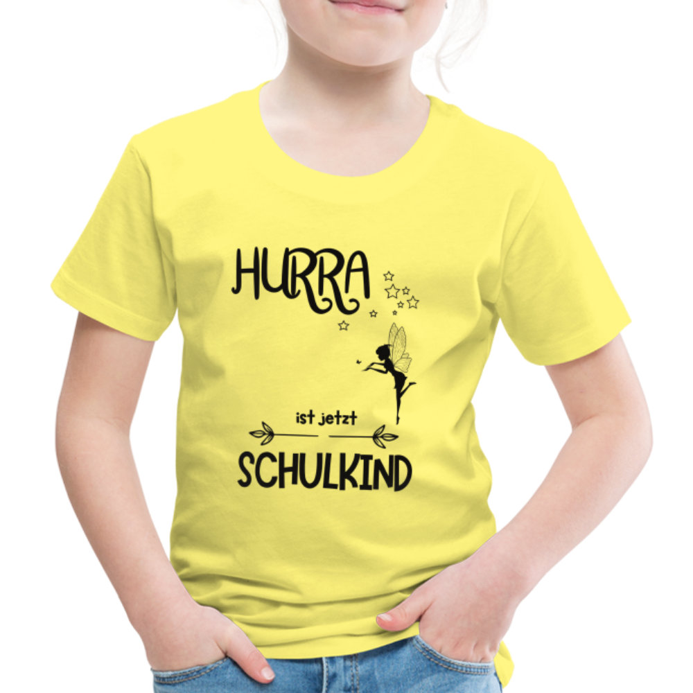 Kinder T-Shirt personalisierbar zum Schulanfang - Fee - Gelb