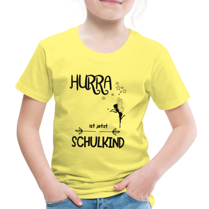 Kinder T-Shirt personalisierbar zum Schulanfang - Fee - Gelb