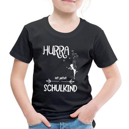 Kinder T-Shirt für den Schulanfang mit Fee Motiv- personalisierbar - Schwarz