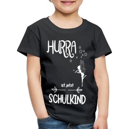 Kinder T-Shirt für den Schulanfang mit Fee Motiv- personalisierbar - Schwarz