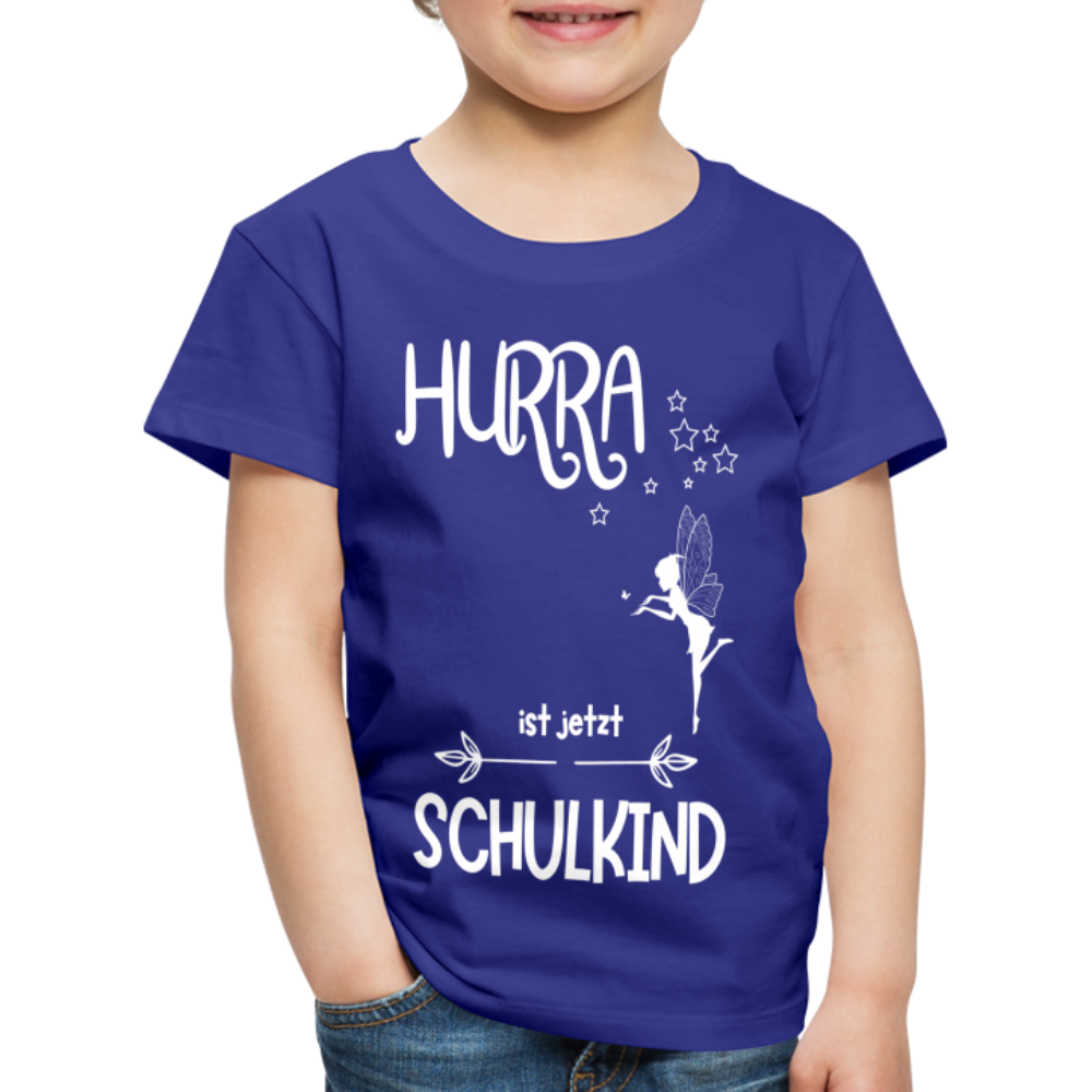 Kinder T-Shirt für den Schulanfang mit Fee Motiv- personalisierbar - Königsblau