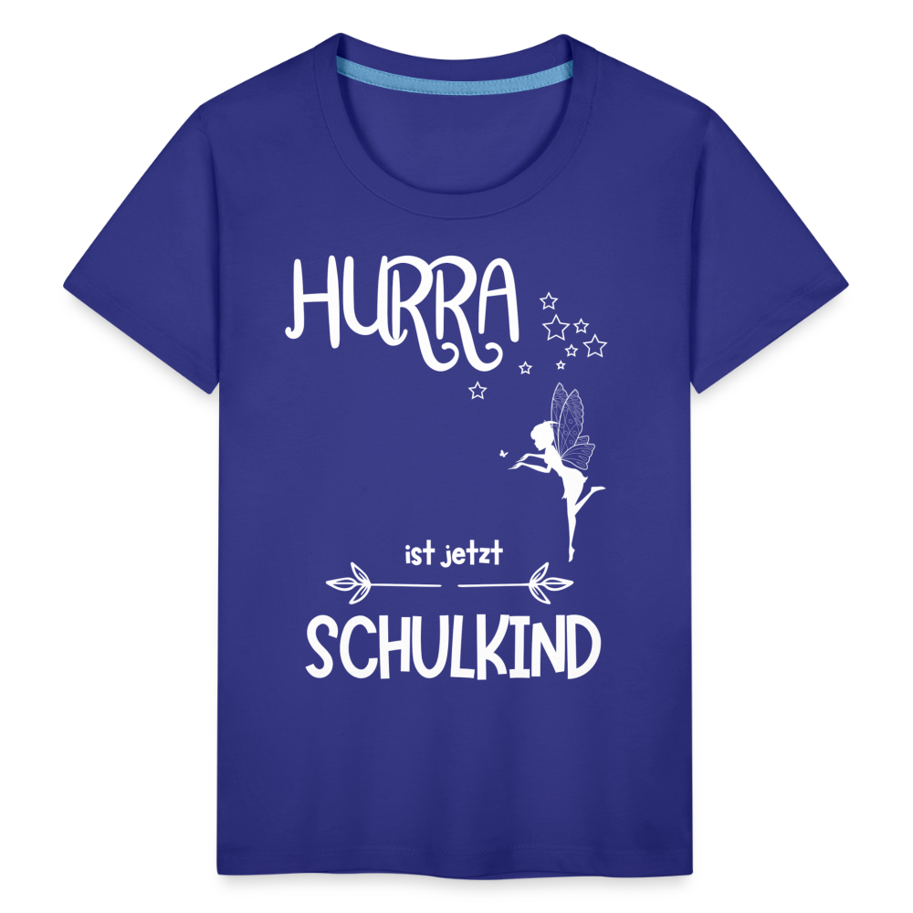 Kinder T-Shirt für den Schulanfang mit Fee Motiv- personalisierbar - Königsblau