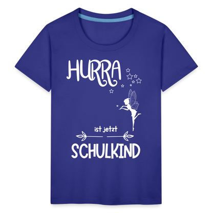 Kinder T-Shirt für den Schulanfang mit Fee Motiv- personalisierbar - Königsblau