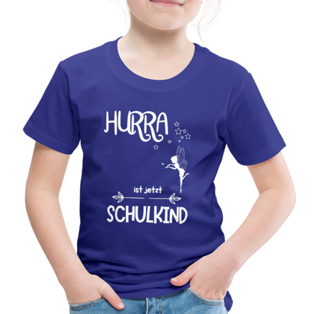 Kinder T-Shirt für den Schulanfang mit Fee Motiv- personalisierbar - Königsblau