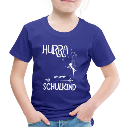 Kinder T-Shirt für den Schulanfang mit Fee Motiv- personalisierbar - Königsblau