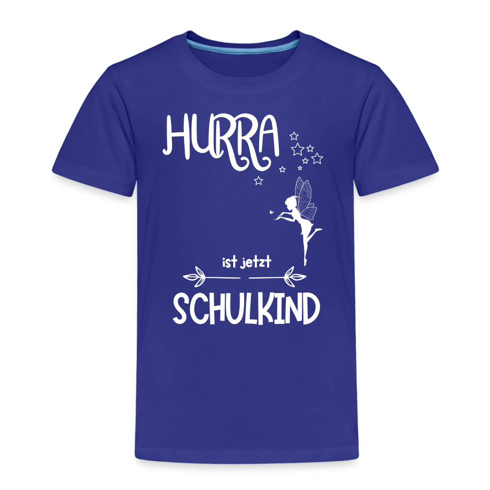 Kinder T-Shirt für den Schulanfang mit Fee Motiv- personalisierbar - Königsblau