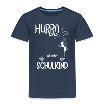 Kinder T-Shirt für den Schulanfang mit Fee Motiv- personalisierbar - Navy