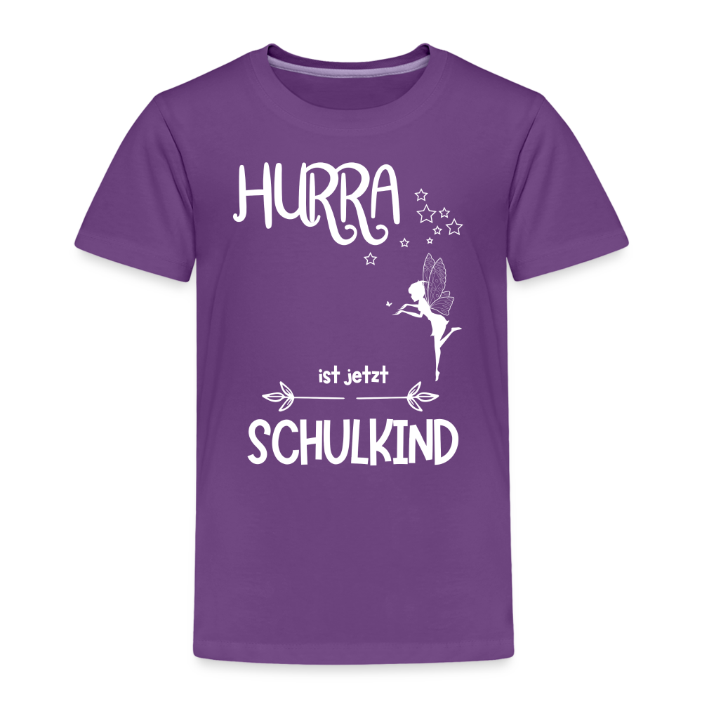 Kinder T-Shirt für den Schulanfang mit Fee Motiv- personalisierbar - Lila