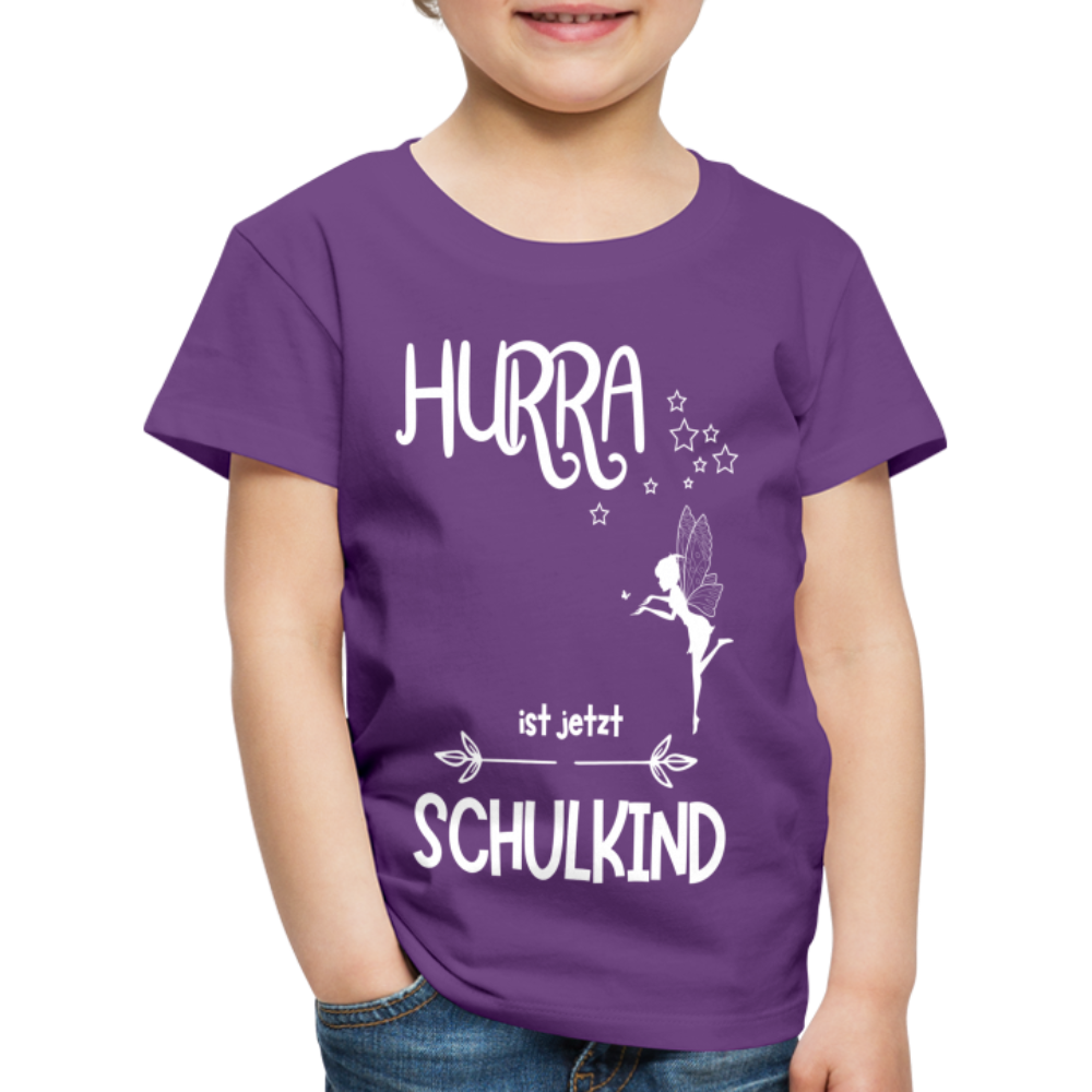 Kinder T-Shirt für den Schulanfang mit Fee Motiv- personalisierbar - Lila