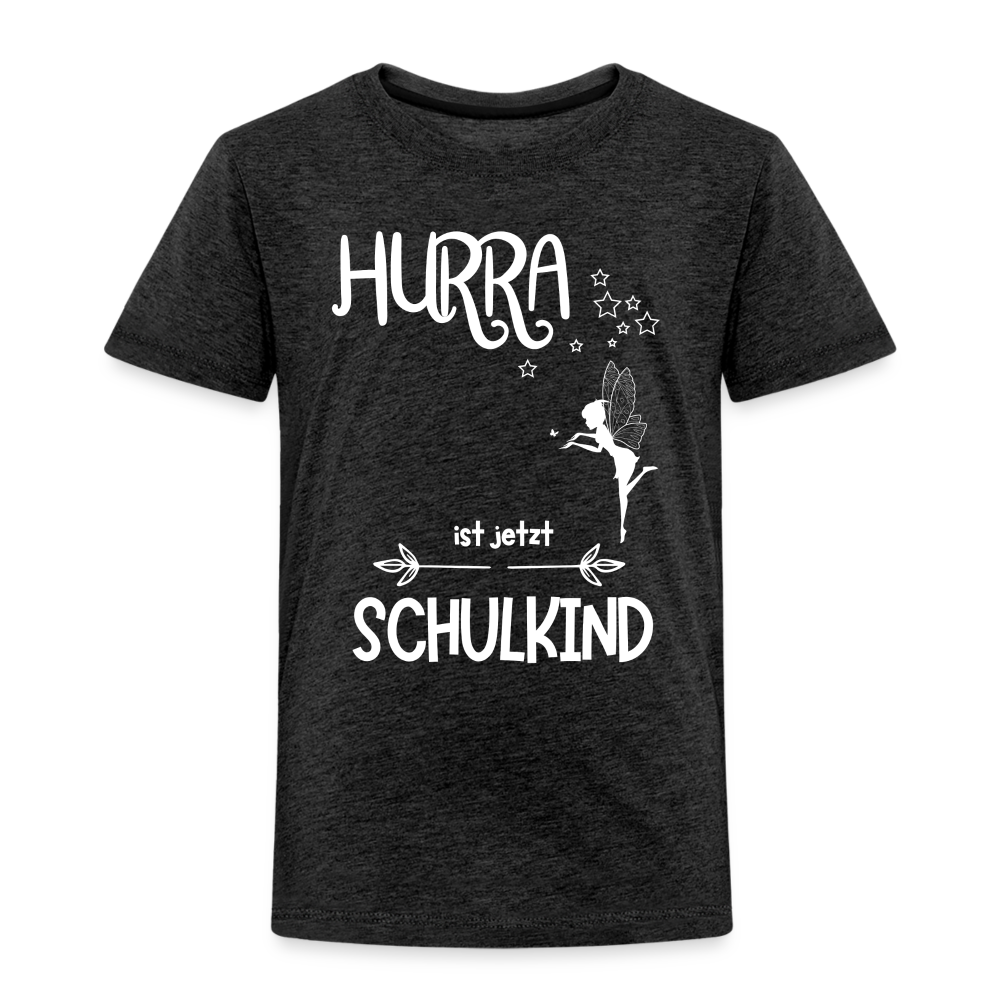 Kinder T-Shirt für den Schulanfang mit Fee Motiv- personalisierbar - Anthrazit