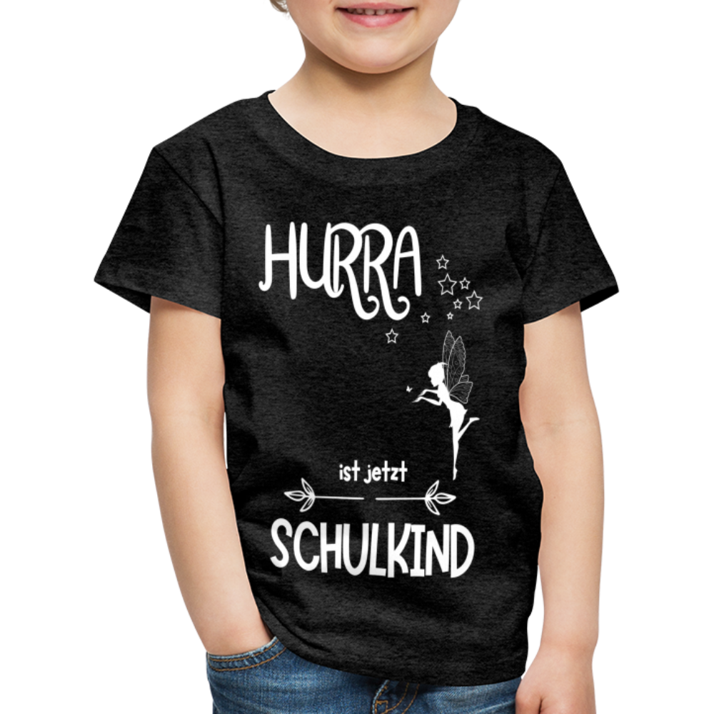 Kinder T-Shirt für den Schulanfang mit Fee Motiv- personalisierbar - Anthrazit