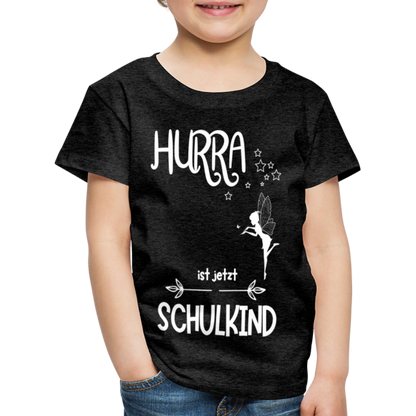 Kinder T-Shirt für den Schulanfang mit Fee Motiv- personalisierbar - Anthrazit