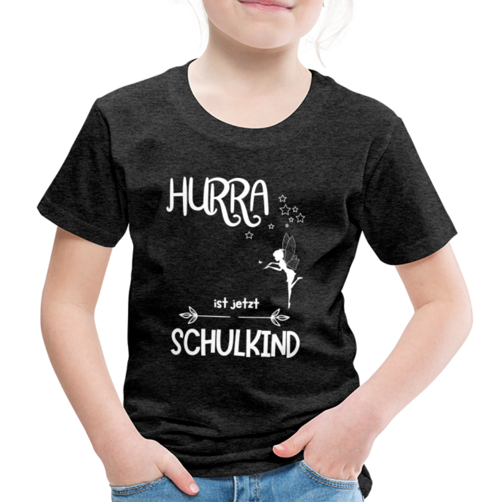 Kinder T-Shirt für den Schulanfang mit Fee Motiv- personalisierbar - Anthrazit