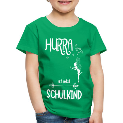 Kinder T-Shirt für den Schulanfang mit Fee Motiv- personalisierbar - Kelly Green