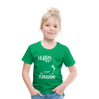 Kinder T-Shirt für den Schulanfang mit Fee Motiv- personalisierbar - Kelly Green