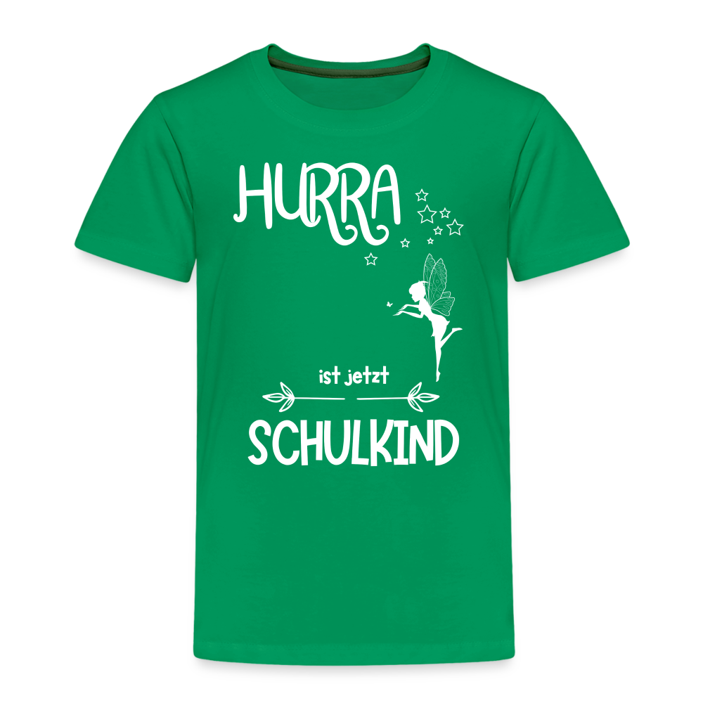 Kinder T-Shirt für den Schulanfang mit Fee Motiv- personalisierbar - Kelly Green