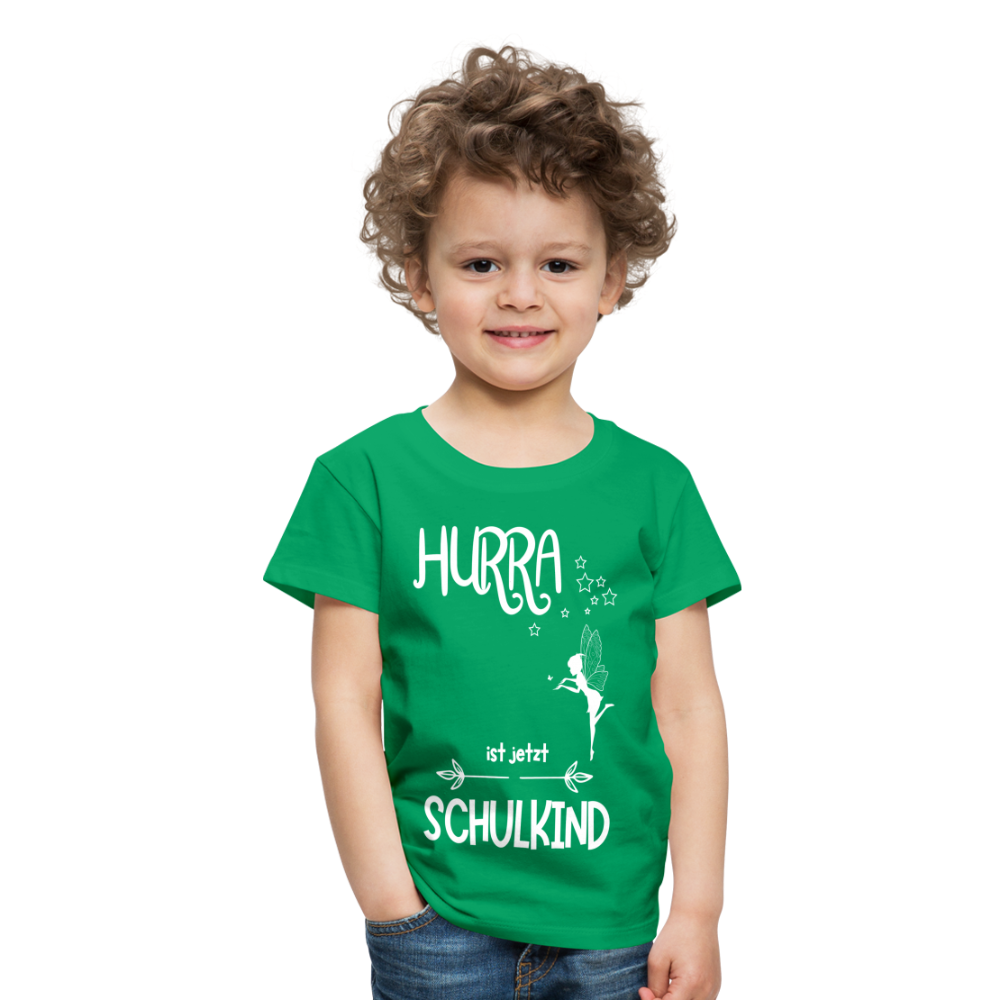 Kinder T-Shirt für den Schulanfang mit Fee Motiv- personalisierbar - Kelly Green