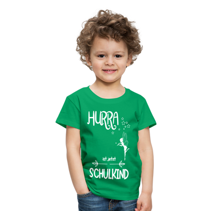 Kinder T-Shirt für den Schulanfang mit Fee Motiv- personalisierbar - Kelly Green