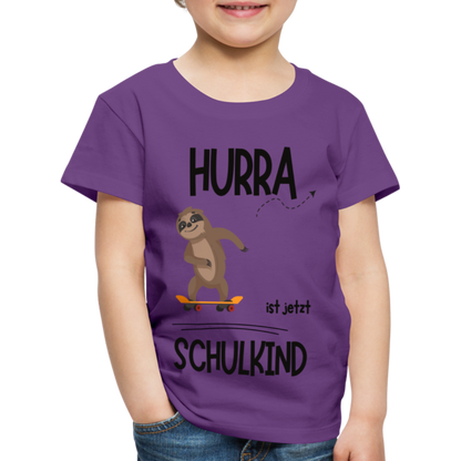 Kinder T-Shirt zur Einschulung mit Faultier- personalisierbar - Lila