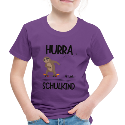 Kinder T-Shirt zur Einschulung mit Faultier- personalisierbar - Lila