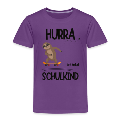 Kinder T-Shirt zur Einschulung mit Faultier- personalisierbar - Lila