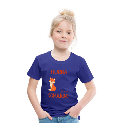 Kinder Einschulungs T-Shirt Fuchs - personalisierbar - Königsblau