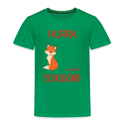 Kinder Einschulungs T-Shirt Fuchs - personalisierbar - Kelly Green