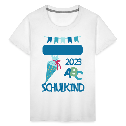 Einschulungs T-Shirt für Kinder - personalisierbar - weiß