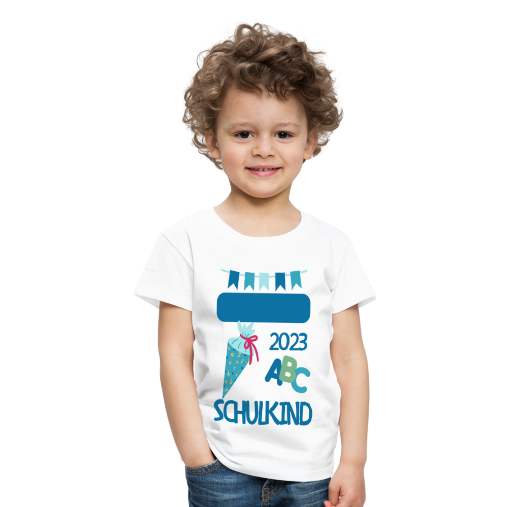 Einschulungs T-Shirt für Kinder - personalisierbar - weiß