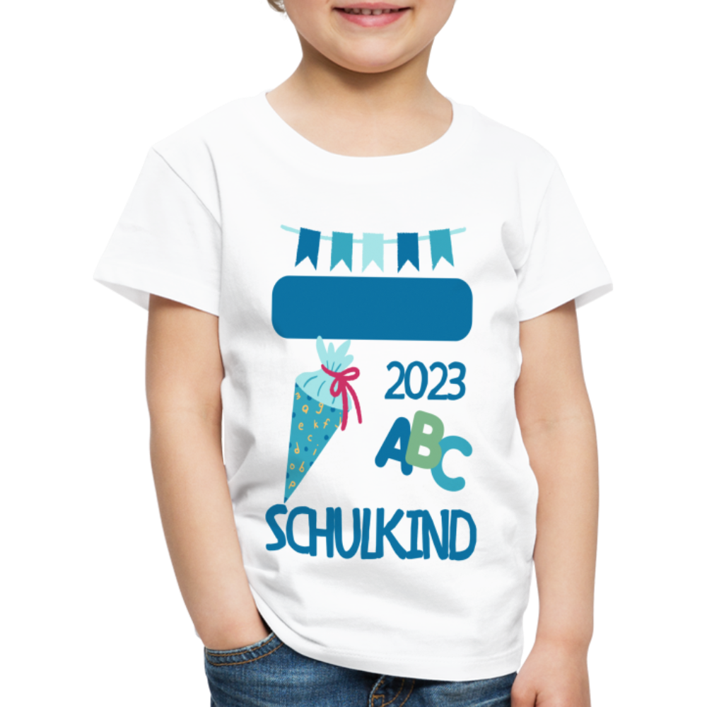 Einschulungs T-Shirt für Kinder - personalisierbar - weiß