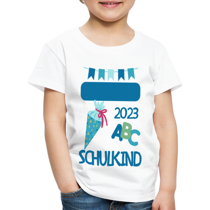 Einschulungs T-Shirt für Kinder - personalisierbar - weiß